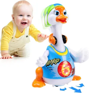 Baby Toys 12-18 Months Crawling Infant Toys Baby Musical Toys for Toddlers 1-3 Dancing Walking Swing Goose Toy Educational Interactive Light-up Gifts Toys for 1 2 3 4 5 Year Old Boys Girls Kids