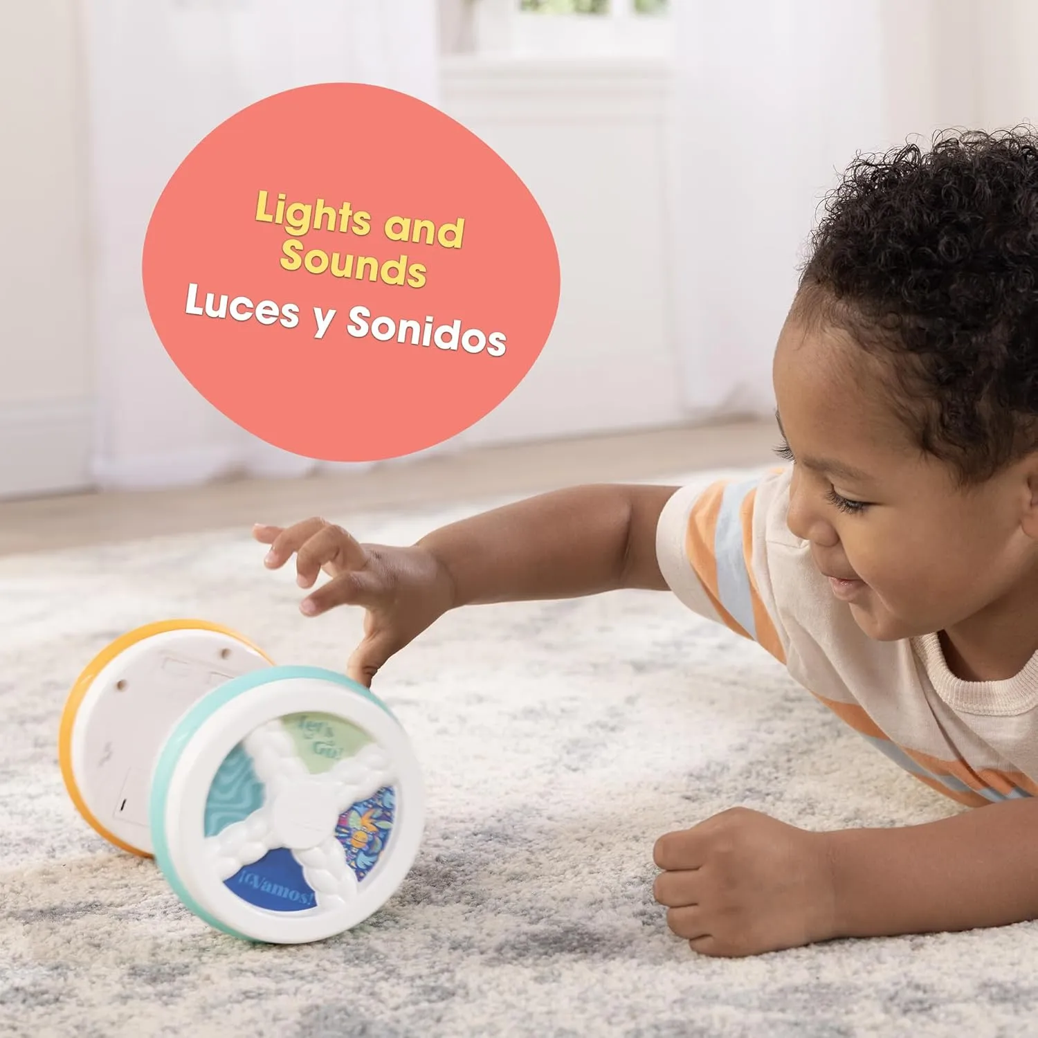 Baby Workout Toys by Robin Arzon - Count & Groove Bouncy Barbell - Baby Play Gym Toys with Lights and Sounds - Counts and Sings in English and Spanish - Baby Toys Ages 9 Months and Up