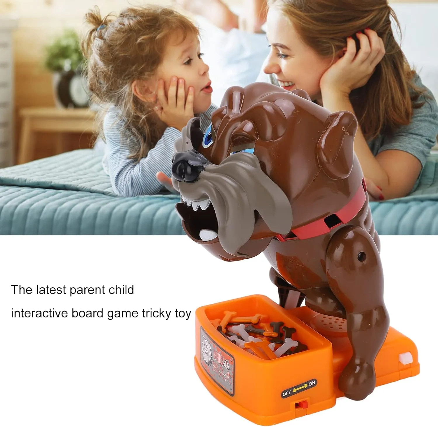 Bad Dog Toy,Dont Wake The Dog,Escape Evil Dog Cards Tricky Toy Games,Dog Board Games,Flake Out Bad Dog Bone Tricky Games,for Kids Children Playing Fun (B)