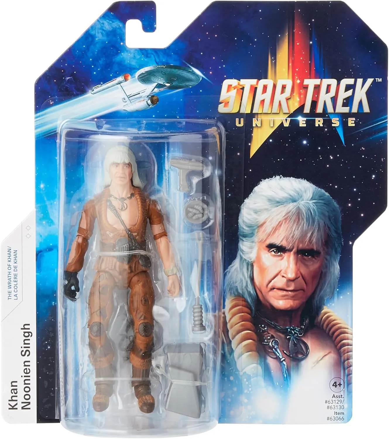 Bandai Star Trek Figure Khan Noonien Singh | 5'' Khan Star Trek Wrath of Khan Action Figure | Star Trek The Wrath of Khan Toy Articulated Figure | Star Trek Gifts and Star Trek Merchandise