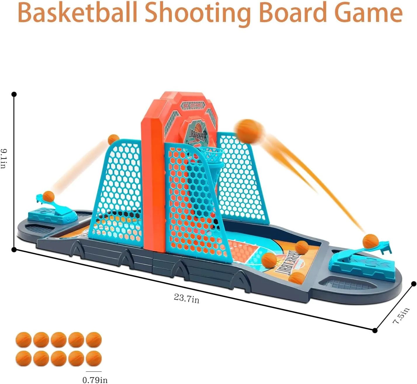 Basketball Shooting Game Toy, Funny Shooting Game, Desktop Table Basketball Games Set, Fast and Frenzied Launching ball - Including 1 Basketball Stand and 10 Balls, Gift for Kids 3-10 Year Old