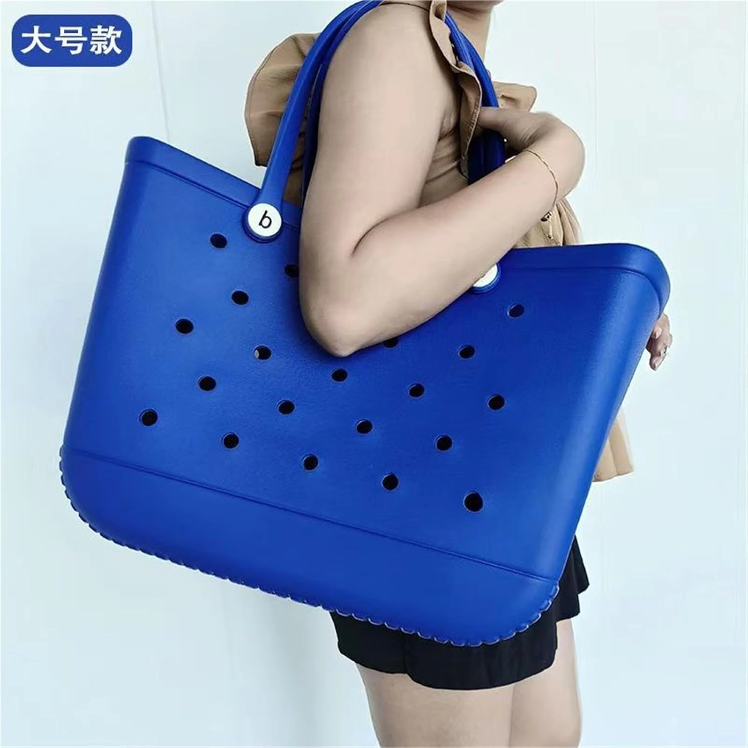 Beach Bag Storage Handbag EVA Basket Pet Hole Bag Handbag(B)