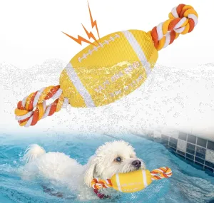 BEAUTYZOO Floating Dog Pool Toys for Small/Medium Dogs - Durable Chew-Resistant Squeaky Water Dog Toy with Rope, Interactive Fetch & Tug of War, Summer Swimming Beach Play (Oxford Fabric)