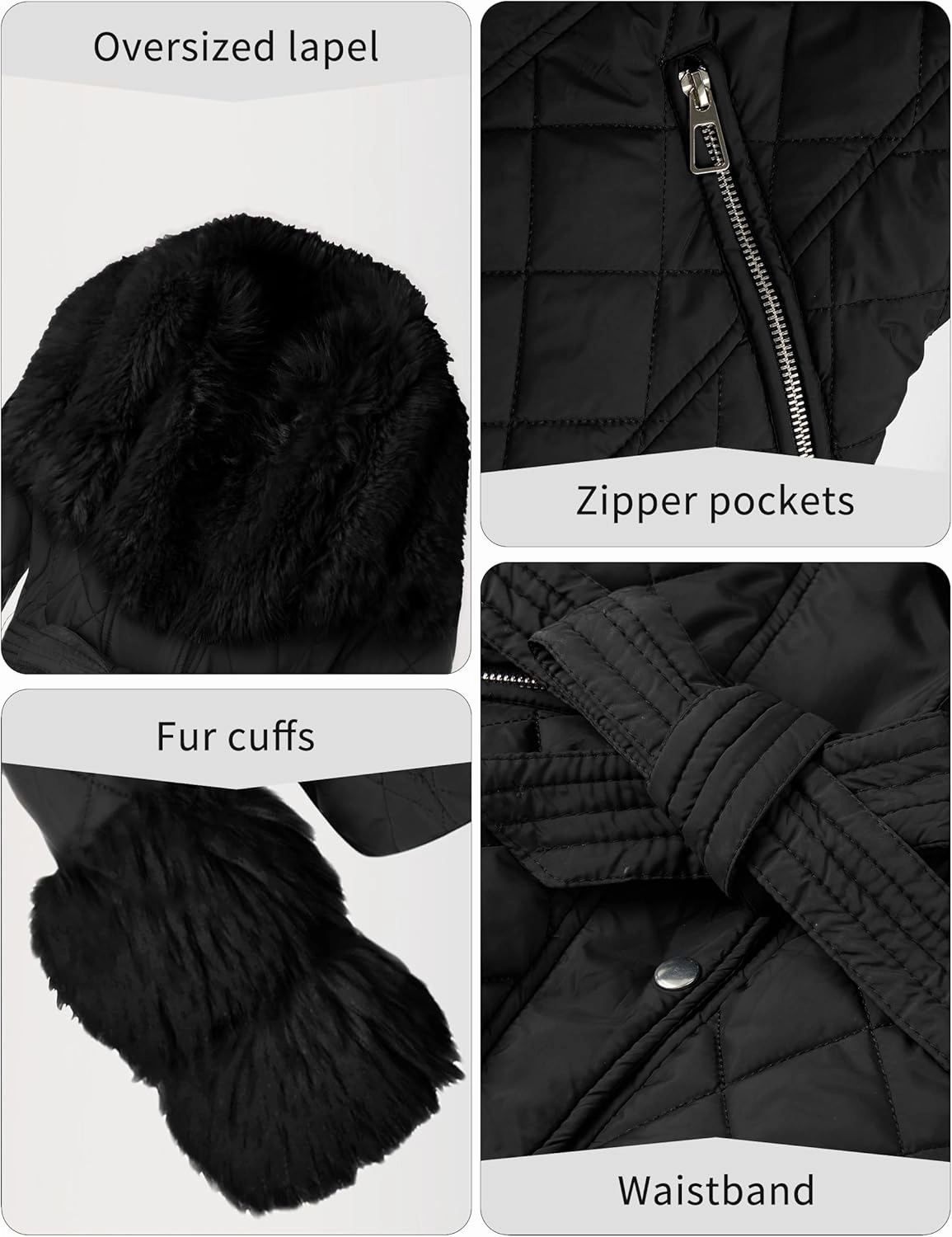 Bellivera Women Faux Leather Suede Jacket Moto Biker Coat Sherpa-Lined Overcoat with Removable Belt
