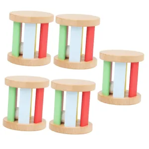 BESPORTBLE Wooden Rattle Roller Instrument Educational Early Learning for Boy Girl Lightweight Portable Musical Plaything for Hand Eye Coordination and Grasping Skills Development