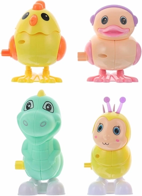 BESPORTBLE 4Pcs Wind Up Animal for Cute Clockwork Playthings Including Chick Duck Bee Dinosaur Unisex Preschoolers and and Fun
