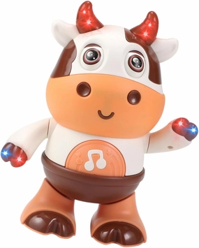 BESPORTBLE Adorable Music Dancing with Lighting Effects Wear Resistant Cow Shaped Plaything for Stimulates Imagination and Curiosity Present