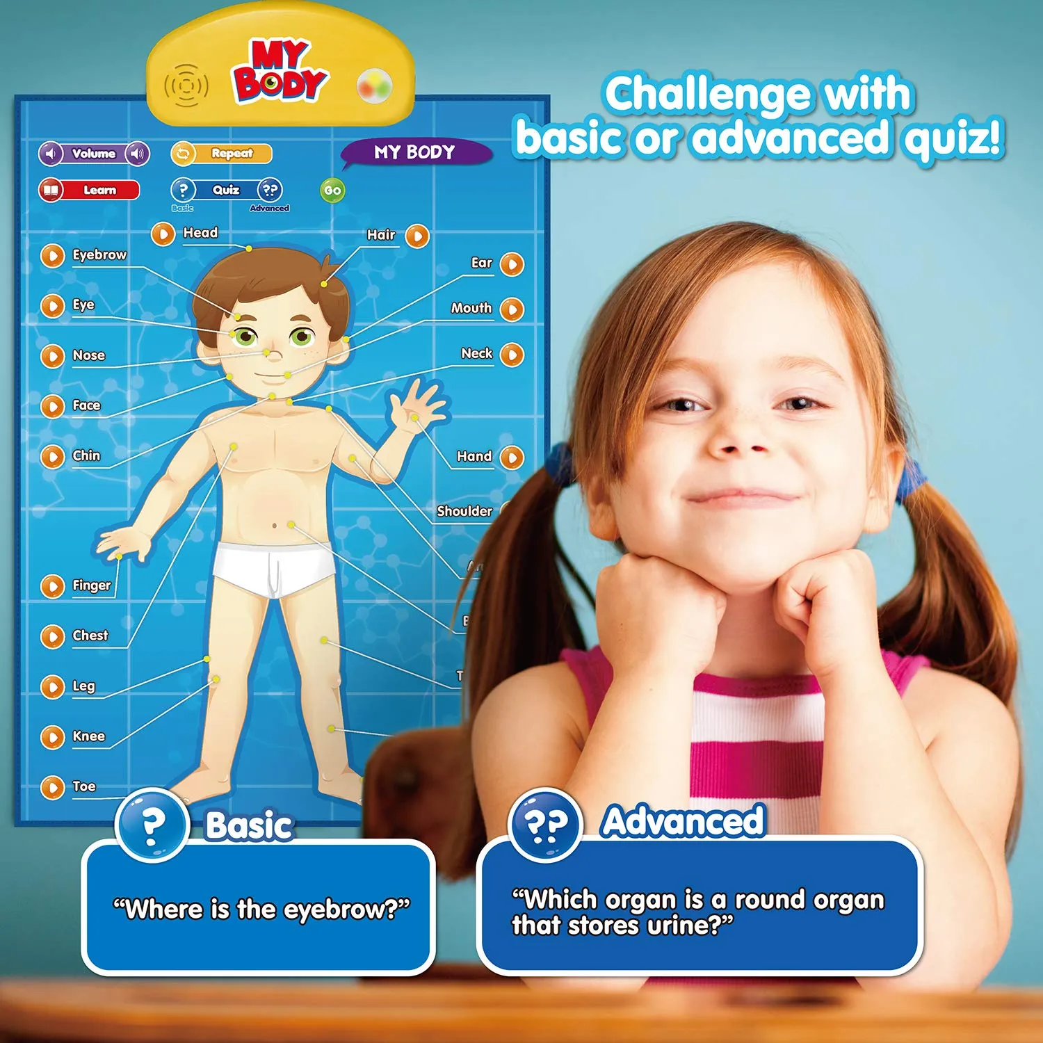 BEST LEARNING i-Poster My Body - Interactive Educational Human Anatomy Talking Game Toy System Poster to Learn Body Parts, Organs, Muscles and Bones for Kids Aged 5 to 12 Years Old