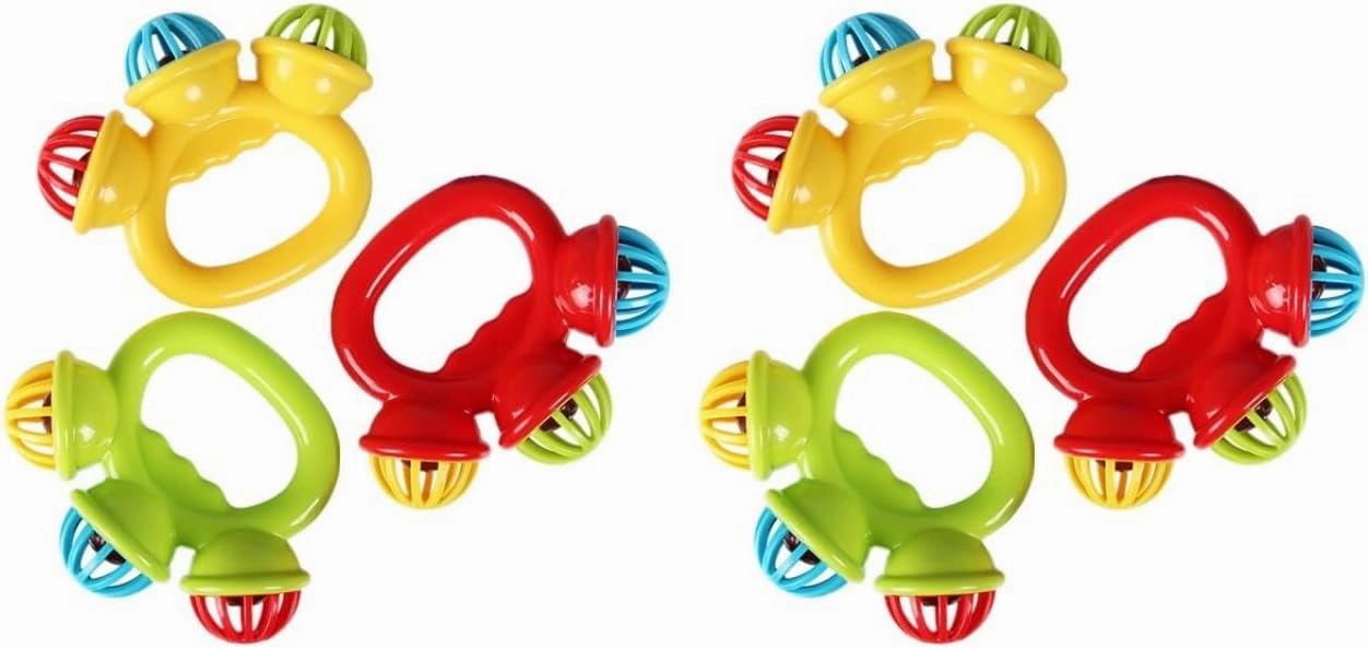 BESTonZON 6 Pcs Soothing Toys Jingle Bells Rattles Toys Shaking Bells Small Jingle Bell Music Instruments for Kids Percussion Instrument Sleigh Bells Small Hand Bell Plastic Toddler Appease
