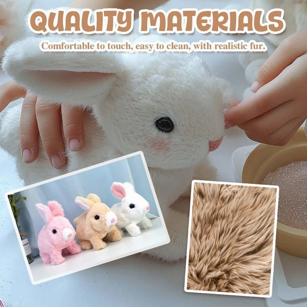 Betterlife Bunny Realistic Bunny Toy, Bunby - My Realistic Bunny Toy,Bunnies Realistic,Bunbi Realistic Bunny, Realistic Bunny Toys with Sounds and Movements,Handmade Interactive Bunny (White)