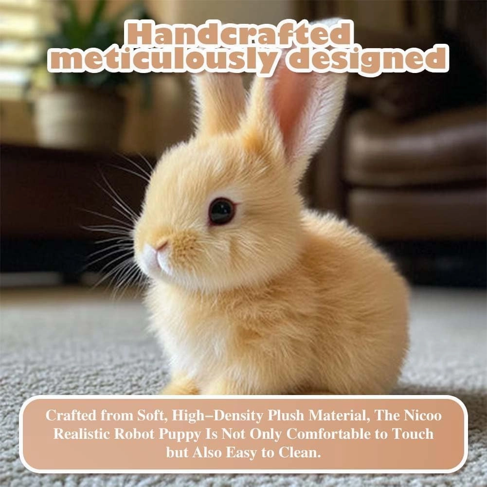Betterlife Bunny Realistic Bunny Toy, Bunby - My Realistic Bunny Toy,Bunnies Realistic,Bunbi Realistic Bunny, Realistic Bunny Toys with Sounds and Movements,Handmade Interactive Bunny (White)