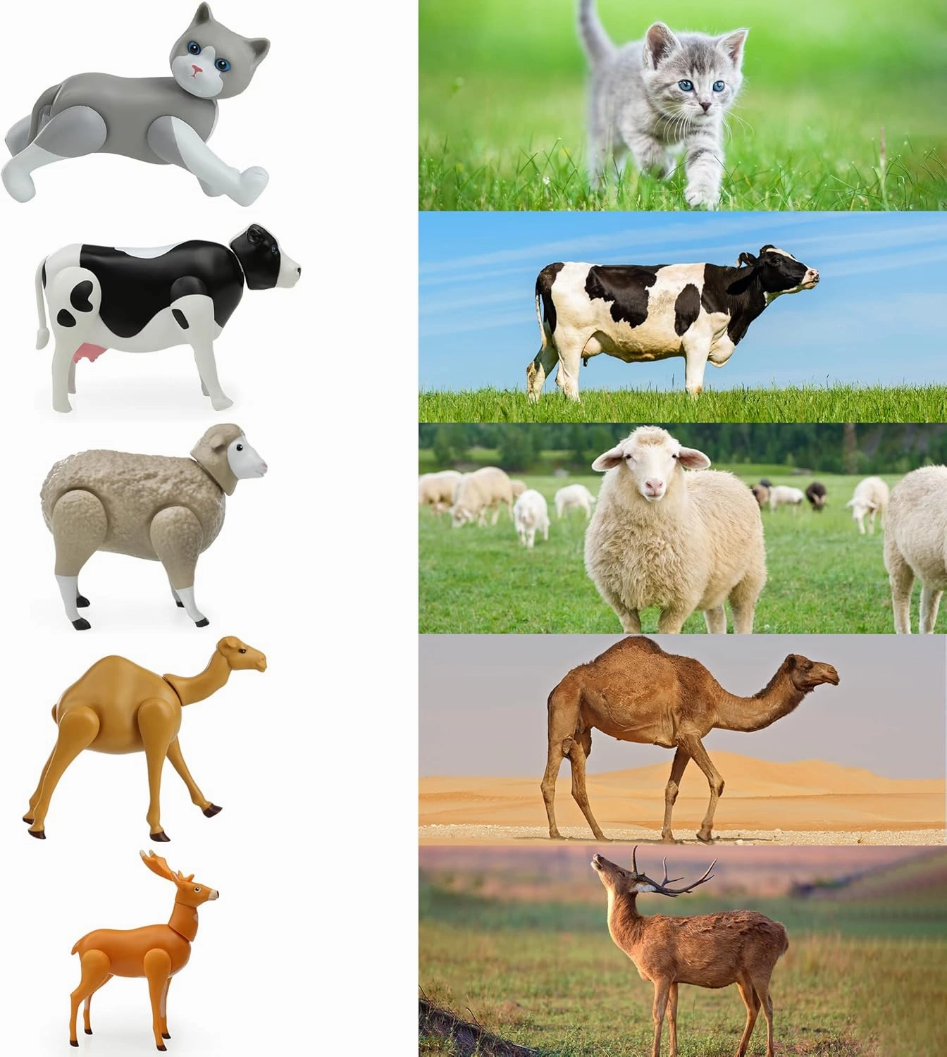 Beverly Hills Doll Collection Farm Animal Toys Set of 10, Moveable Joints Large Plastic Animal Figures for Toddlers