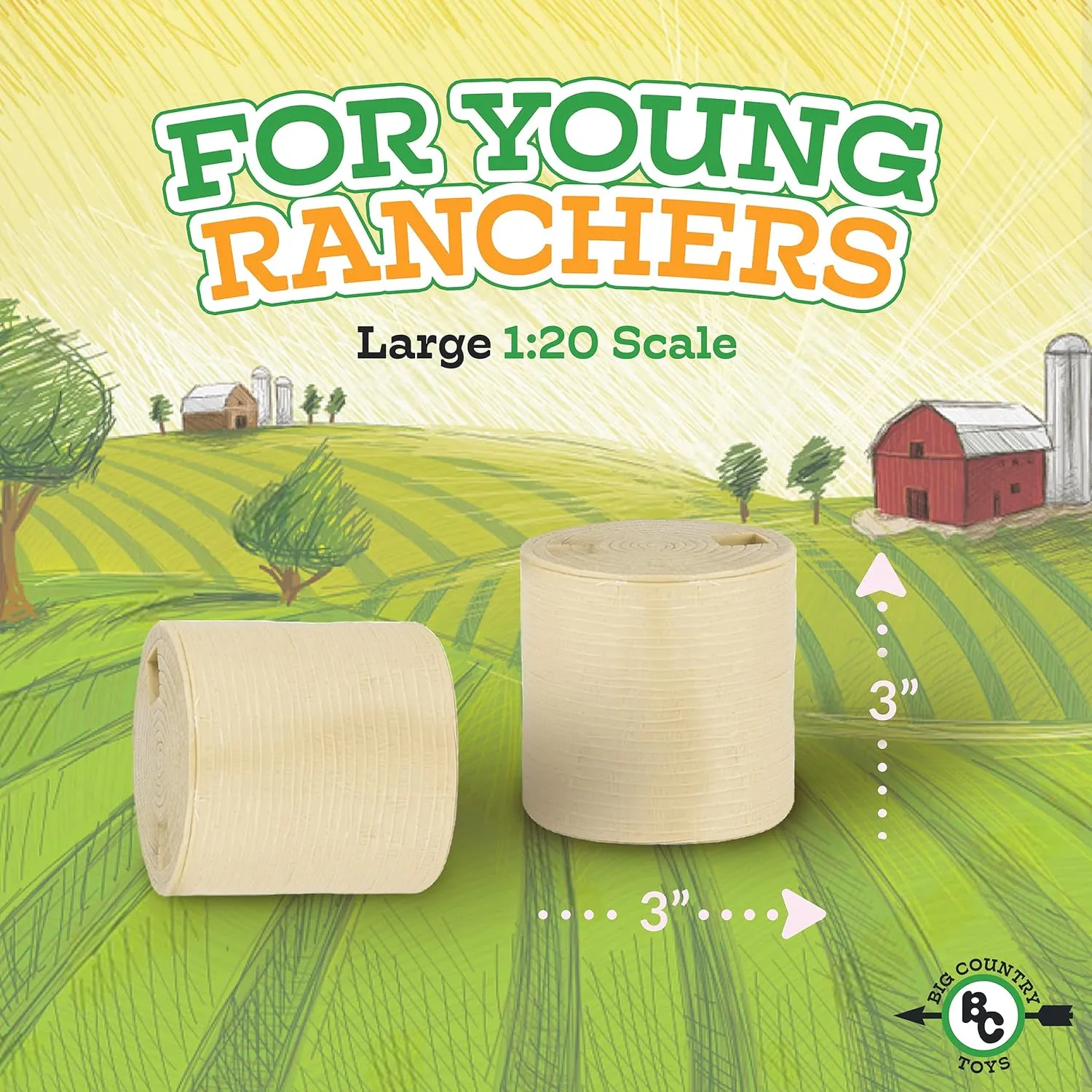 Big Country Toys 5-Piece Hay Bale Set - Toy Hay Bales for Farm Animal Toys for 3 Year Old Boys & Girls
