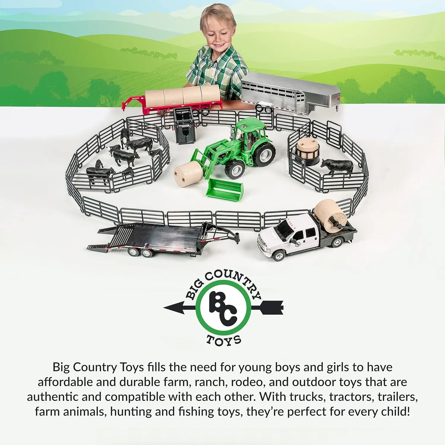 Big Country Toys 5-Piece Hay Bale Set - Toy Hay Bales for Farm Animal Toys for 3 Year Old Boys & Girls
