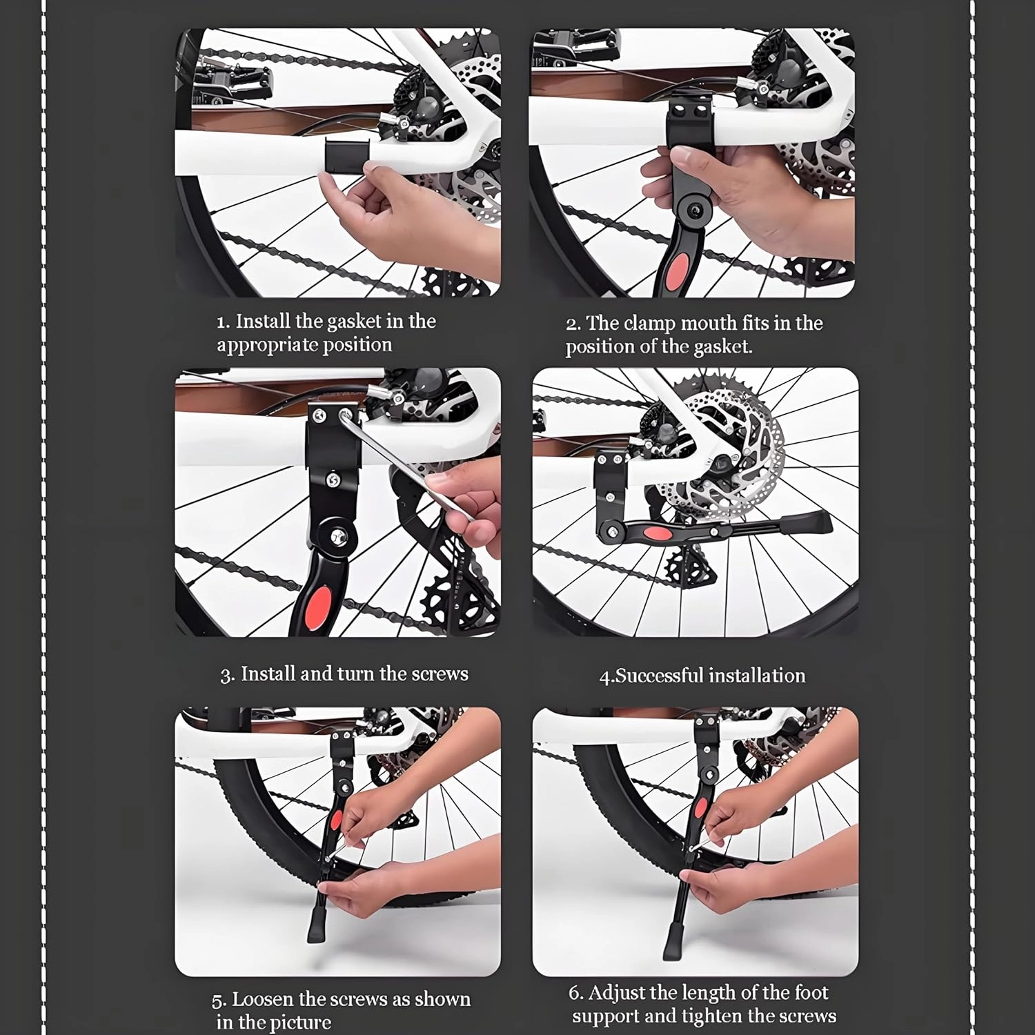 Bike Kickstand for Cervelo R5 Disc, Adjustable Kickstand Foot Side Stand Support, Aluminum Rear Side Bicycle Stand for Bike with Non-Slip Rubber Foot,A