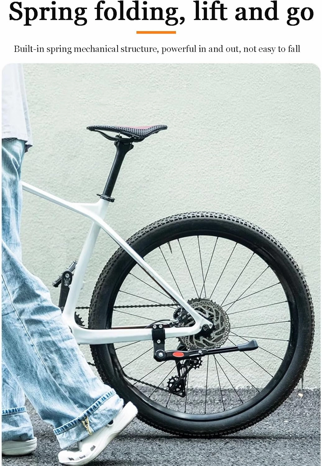 Bike Kickstand for Orbea Aletta Alma Alma H20 Alma H30 Alma H50 Alma M20, Adjustable Kickstand Foot Side Stand Support, Aluminum Rear Side Bicycle Stand for Bike with Non-Slip Rubber Foot