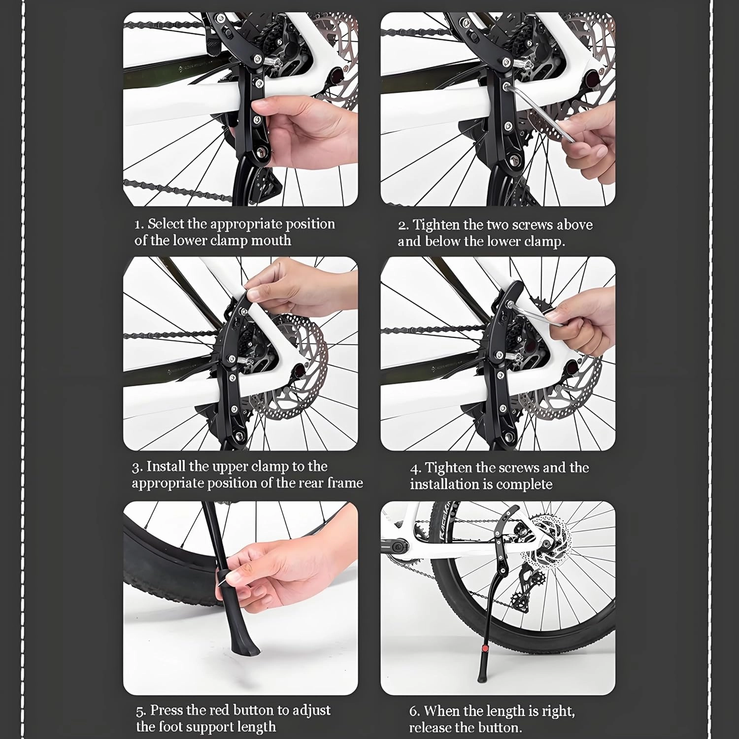 Bike Kickstand for Orbea Alma M30 ALMA M50 Alma OMR Alma OMX Aqua Asphalt Aspin, Adjustable Kickstand Foot Side Stand Support, Aluminum Rear Side Bicycle Stand for Bike with Non-Slip Rubber Foot