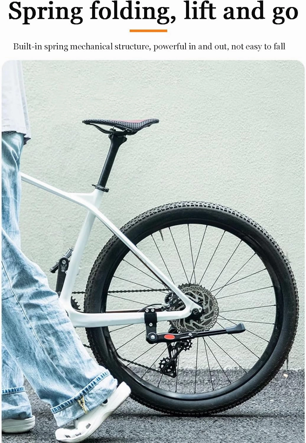 Bike Kickstand for Orbea Occam Occam AM Occam LT Oiz Oiz H30 Oiz M Onix Onna, Adjustable Kickstand Foot Side Stand Support, Aluminum Rear Side Bicycle Stand for Bike with Non-Slip Rubber Foot