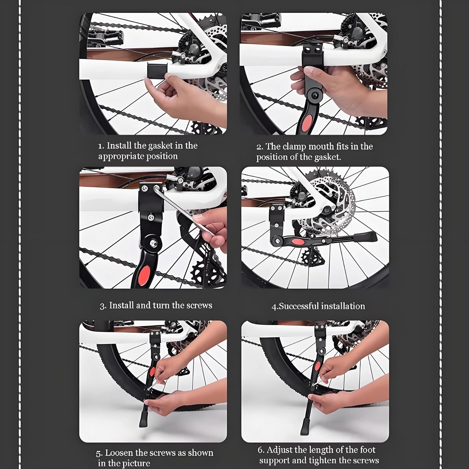 Bike Kickstand for Orbea Rallon, Adjustable Kickstand Foot Side Stand Support, Aluminum Rear Side Bicycle Stand for Bike with Non-Slip Rubber Foot,A
