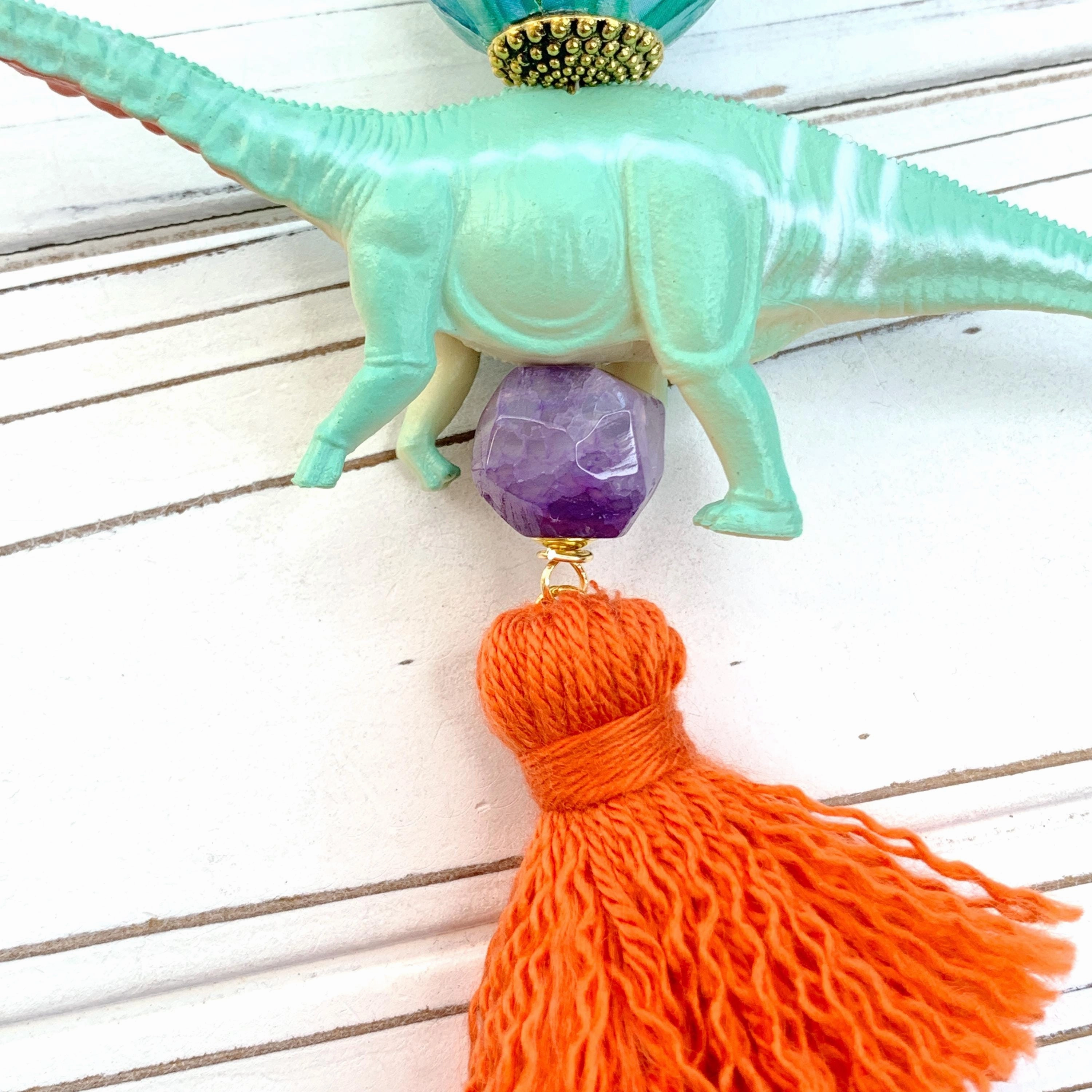 Billie Brontosaurus Dinosaur Pendant Necklace - One-of-a-Kind