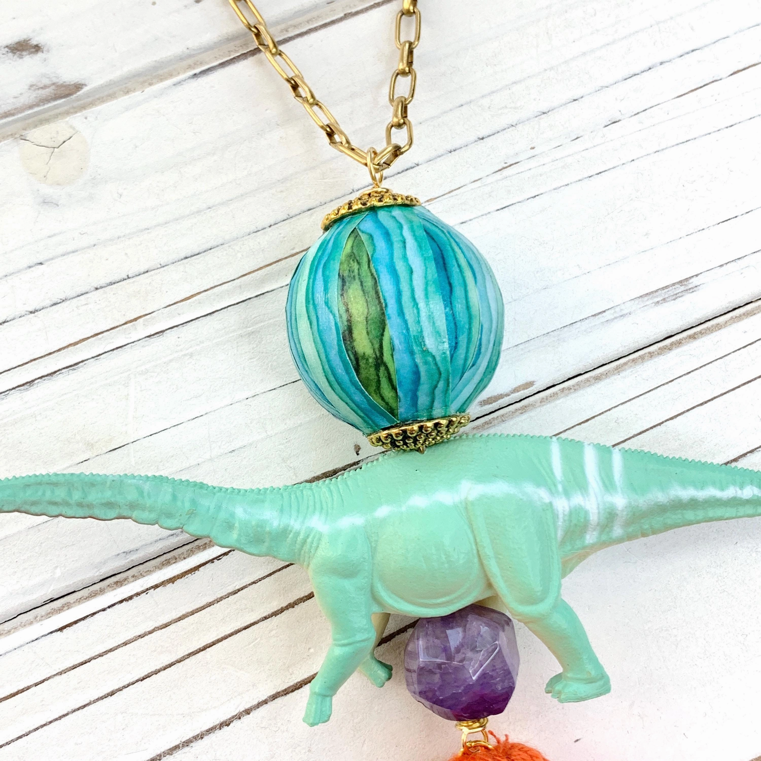 Billie Brontosaurus Dinosaur Pendant Necklace - One-of-a-Kind