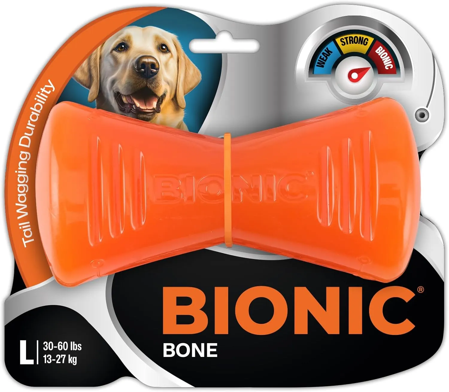 BIONIC Bone Dog Toy, Large - Interactive Dog Chew Toy That Stands Up to The Toughest Chewers, for Dogs Between 30-60  lbs. (13-27  kg.)