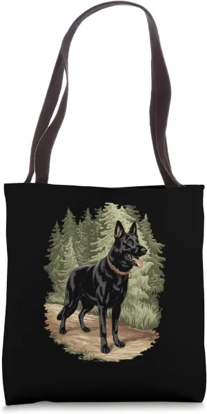 Black German Shepherd Laying Dog Realistic Art Tote Bag