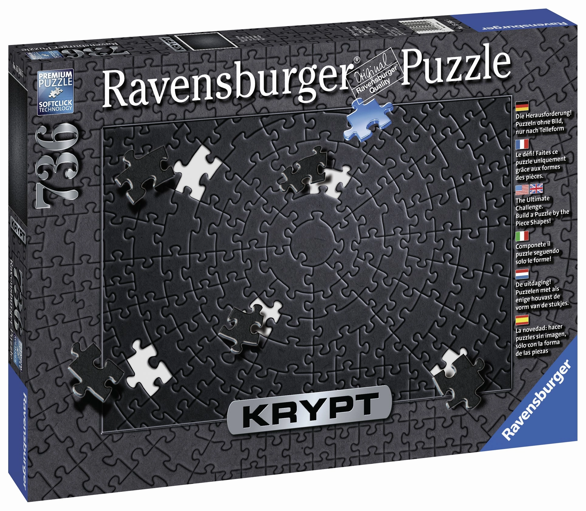 Black - Krypt | Ravensburger | 736 Pieces | Jigsaw Puzzle