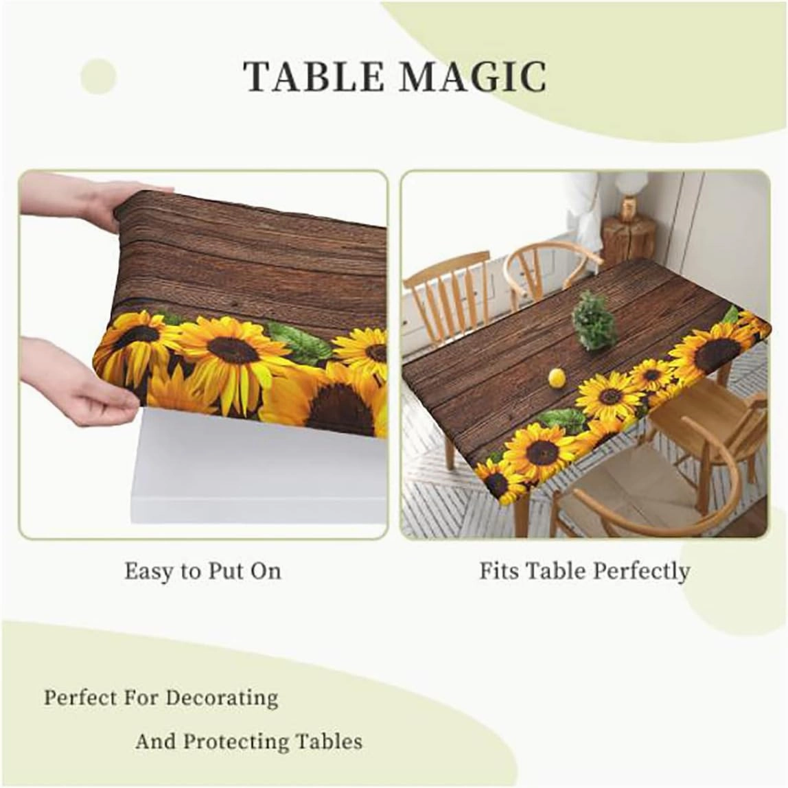 Black and White Elastic Fitted Tablecloths, Various Black Dino Silhouettes Fitted Tablecloth Rectangle Table Cover - Table Cloth - Fitted Table Covers Dinosaur Fits up 5 Foot Tables