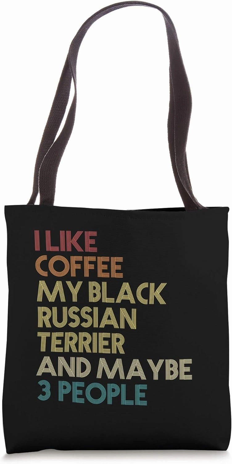 Black Russian Terrier Dog Owner Gift Coffee Vintage Retro Tote Bag