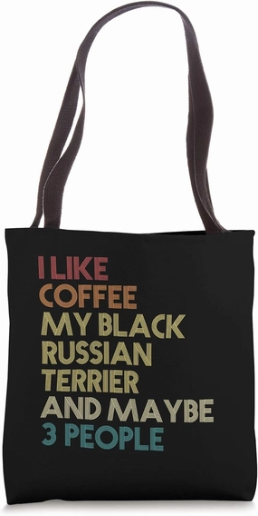 Black Russian Terrier Dog Owner Gift Coffee Vintage Retro Tote Bag