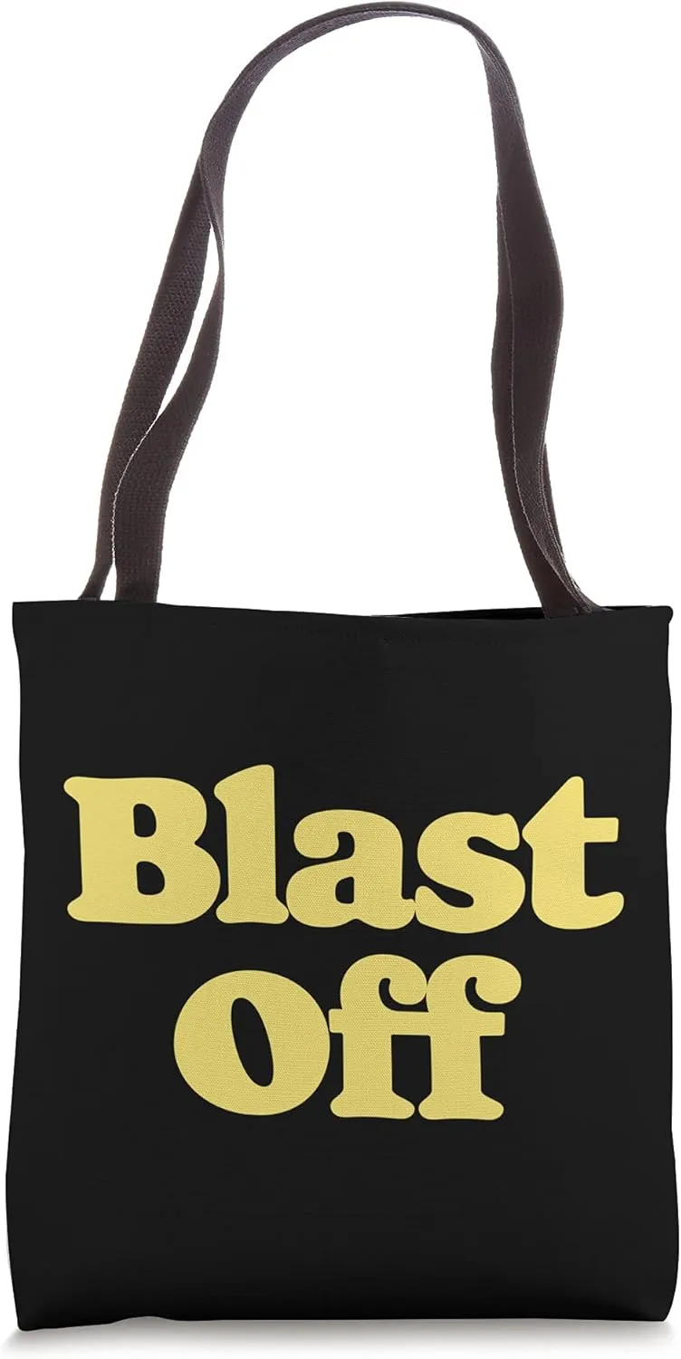 Blast Off Funny Hipster Retro Vintage Minimalist Space 80s Tote Bag