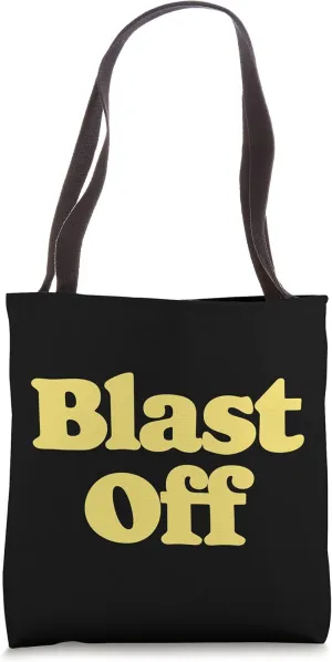 Blast Off Funny Hipster Retro Vintage Minimalist Space 80s Tote Bag