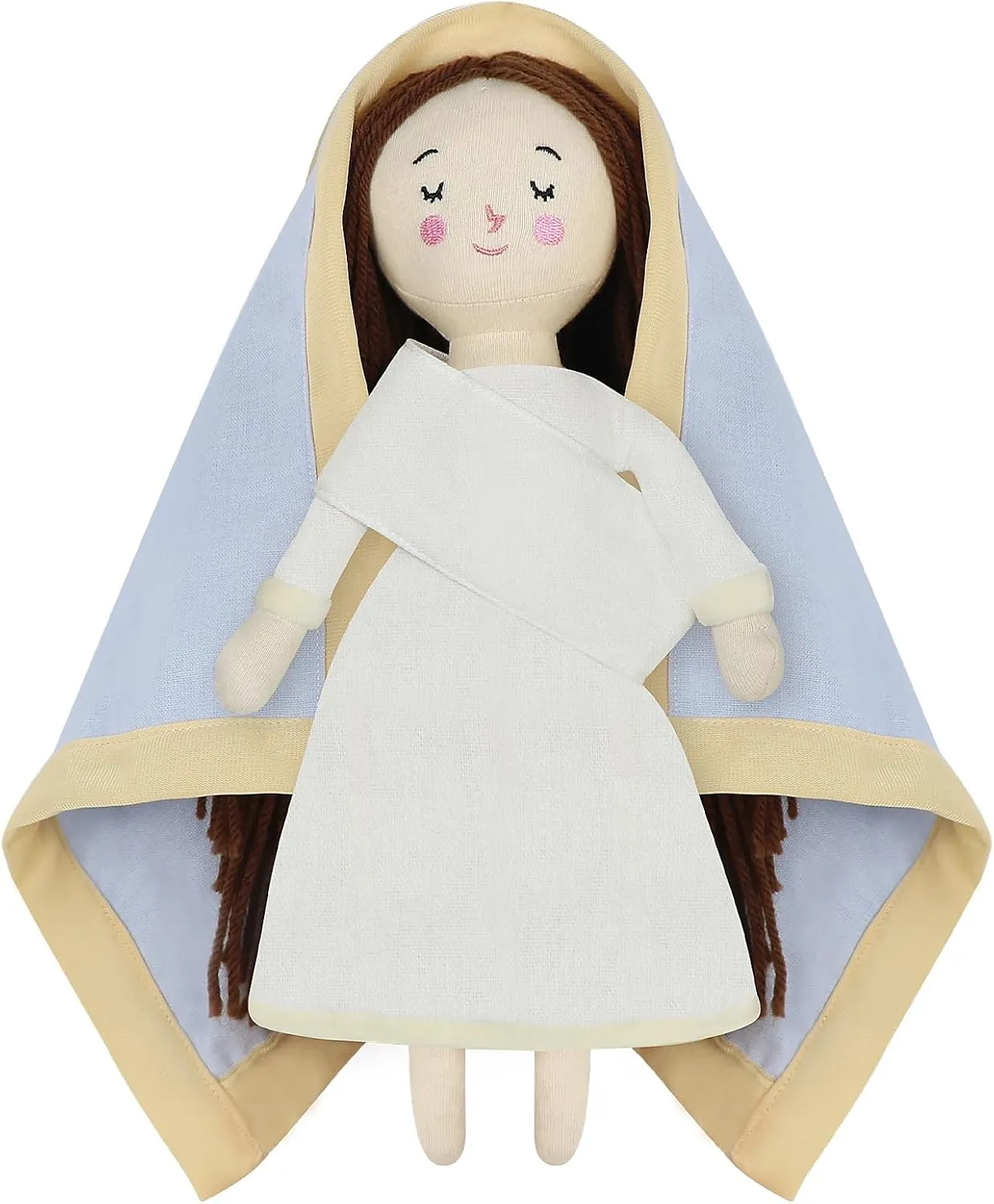 Blessed Virgin Mary Doll and Baby Jesus Plush Religious Figure Playset for Boy Girl Christening Gift(Virgin Mary)