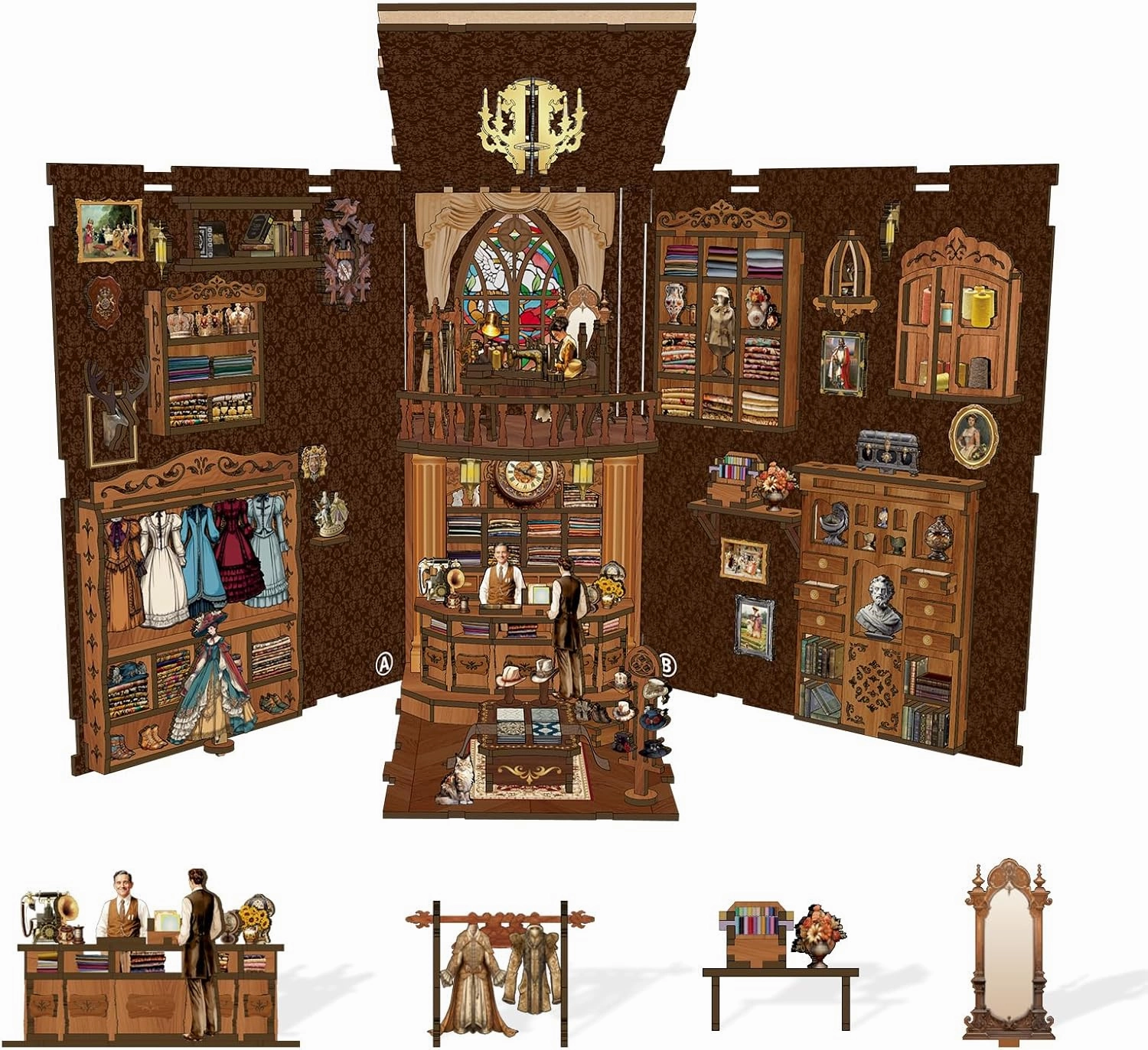 Book Nook Kit - DIY Miniature House Dollhouse Kit for Adults and Teens Booknook 3D Wooden Puzzle Creative Bookshelf Décor Decorative Bookend Royal Seamer