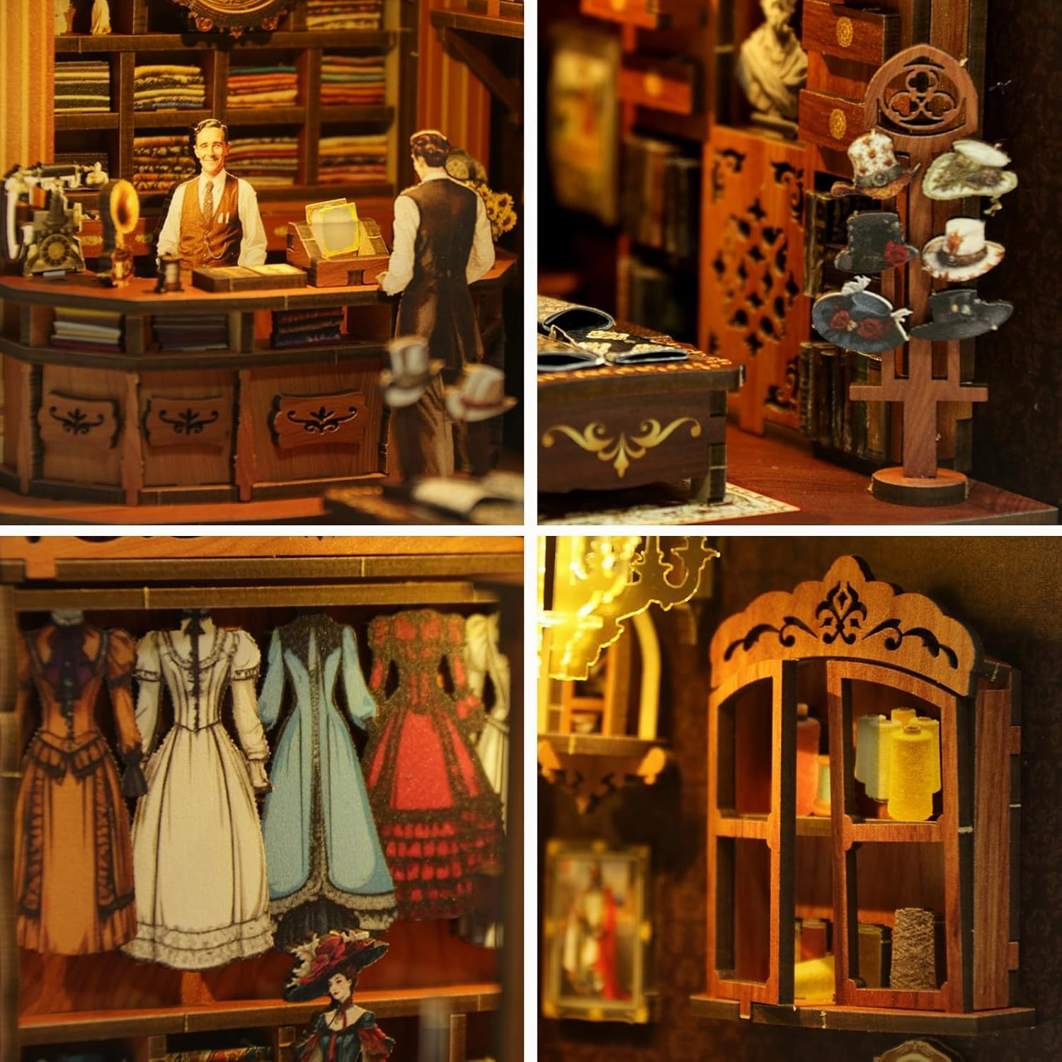 Book Nook Kit - DIY Miniature House Dollhouse Kit for Adults and Teens Booknook 3D Wooden Puzzle Creative Bookshelf Décor Decorative Bookend Royal Seamer