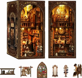 Book Nook Kit - DIY Miniature House Dollhouse Kit for Adults and Teens Booknook 3D Wooden Puzzle Creative Bookshelf Décor Decorative Bookend Royal Seamer