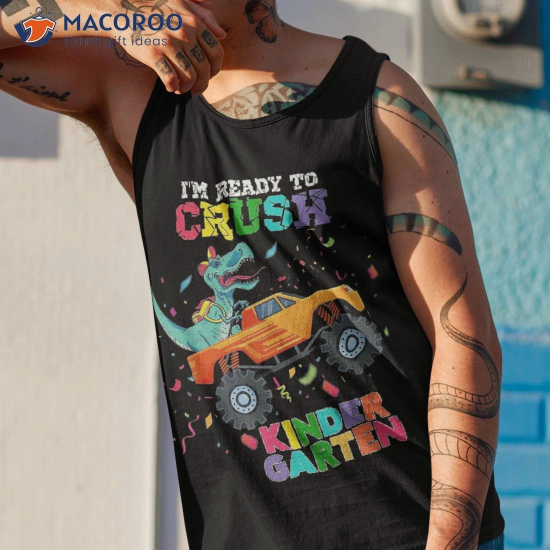 Boys Back To School I'm Ready Crush Kindergarten Dinosaur Shirt