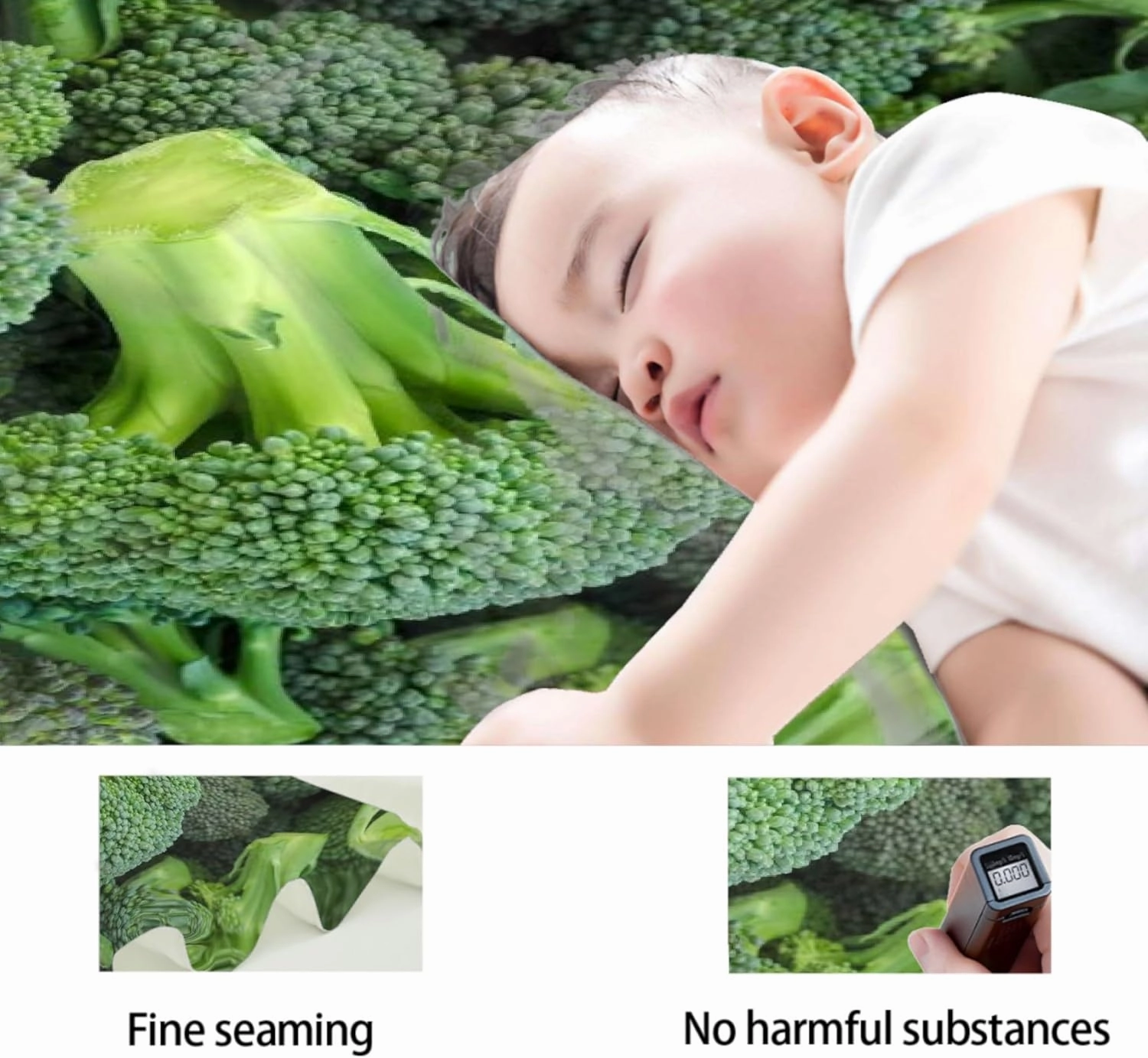 Broccoli Blanket, Vegetable Throw Blanket, Vegan Gift for Women Men Girl Boy Birthday,Lightweight Soft Worm Cozy Flannel Throw for Bedding Sofa Couch 40"x50" for Kids/Child - S