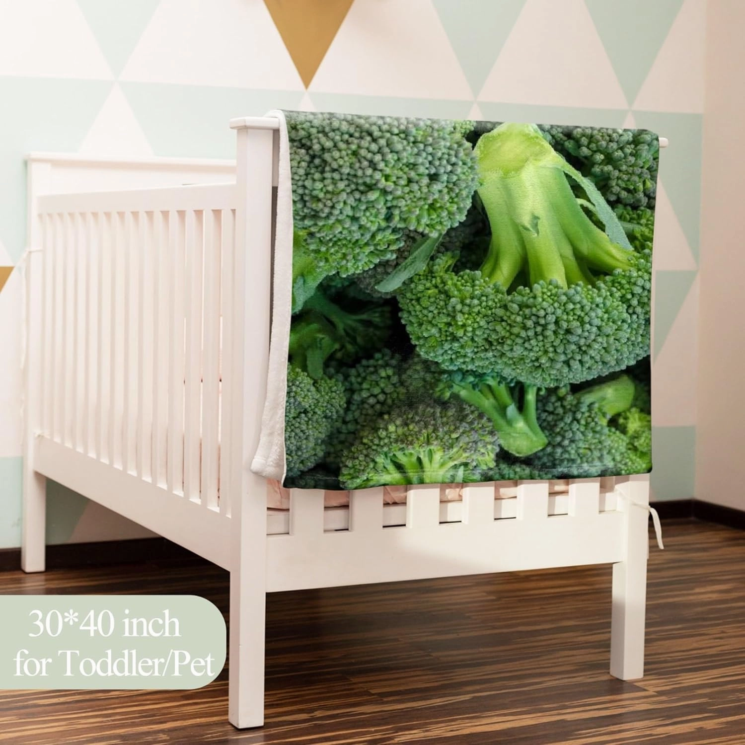 Broccoli Blanket, Vegetable Throw Blanket, Vegan Gift for Women Men Girl Boy Birthday,Lightweight Soft Worm Cozy Flannel Throw for Bedding Sofa Couch 40"x50" for Kids/Child - S