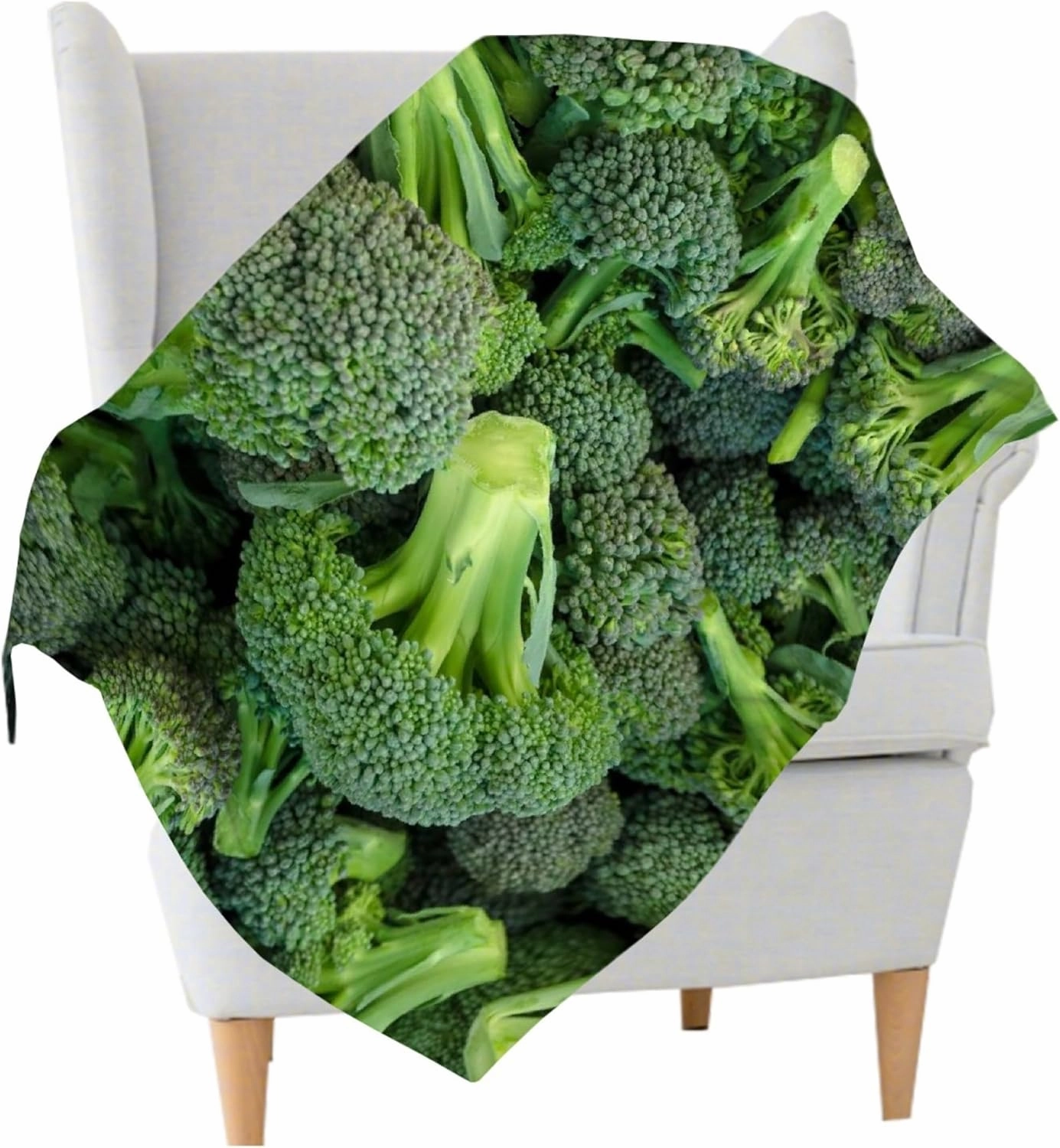 Broccoli Blanket, Vegetable Throw Blanket, Vegan Gift for Women Men Girl Boy Birthday,Lightweight Soft Worm Cozy Flannel Throw for Bedding Sofa Couch 40"x50" for Kids/Child - S
