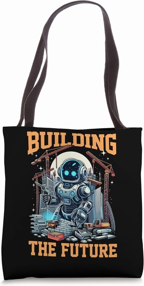 Building the Future Futuristic Robotics Engineer Tote Bag