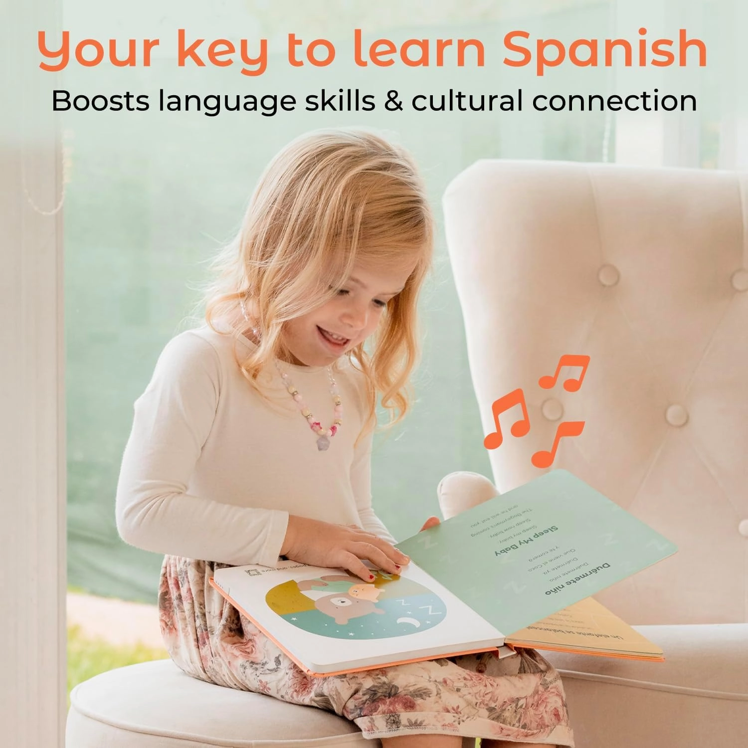 Cali’s Books Spanish Nursery Rhymes 1 | USB-C Rechargeable Sound Book for Toddlers 1-3 | Libros en Español para Niños | Learn Spanish for Kids | Bilingual Musical Book with 6 Songs