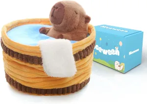 Capybara Plush Toy Cute Capybara Stuffed Animal with Detachable Bathtub Soft and Cuddly Capybara Plushies Home Room Decoration Doll Gifts for Girls Boys Adults