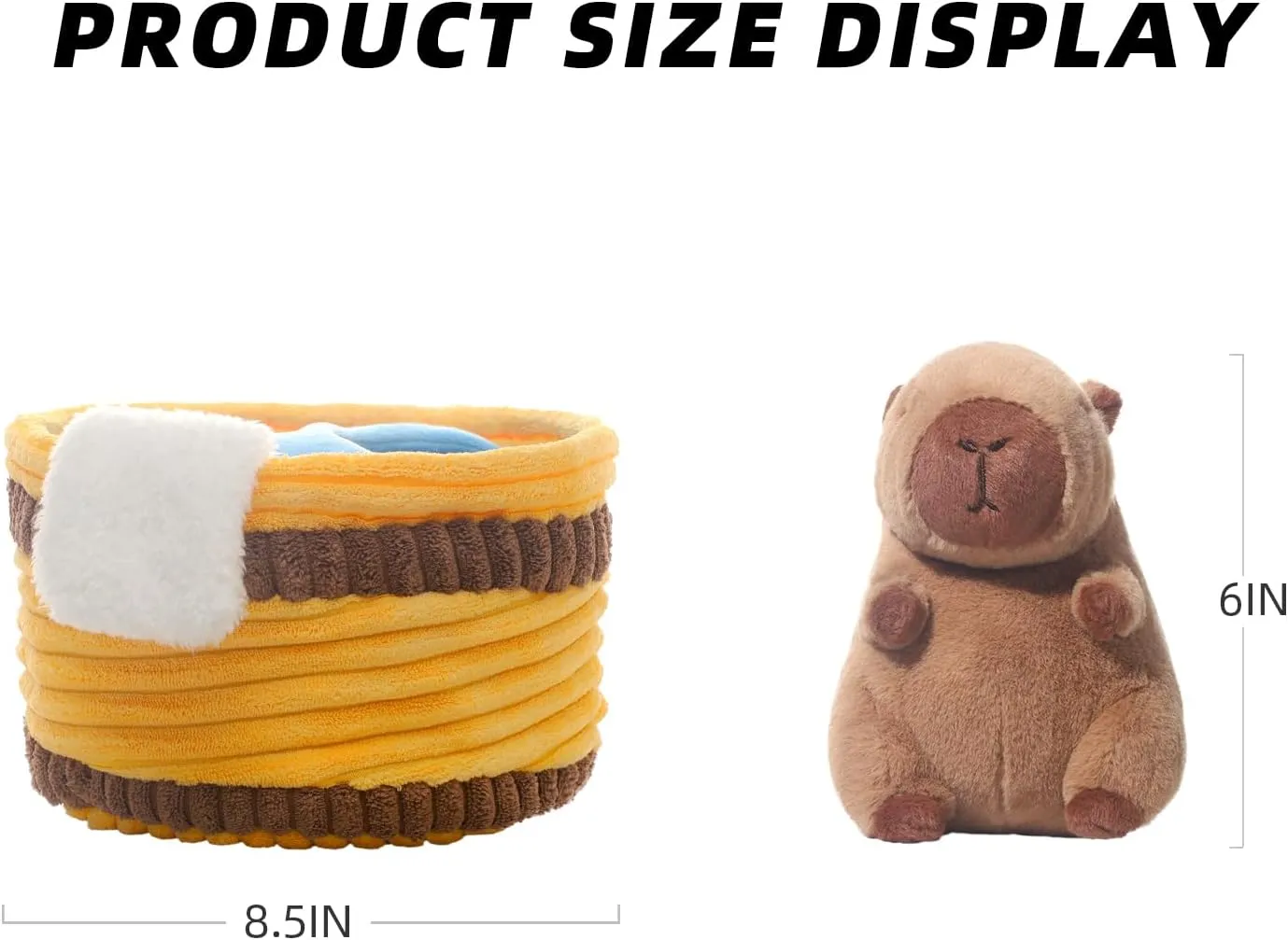 Capybara Plush Toy Cute Capybara Stuffed Animal with Detachable Bathtub Soft and Cuddly Capybara Plushies Home Room Decoration Doll Gifts for Girls Boys Adults