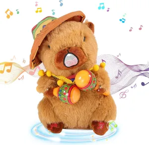 Capybara Talking Plush Toy and Play Drum, Capybara Plush Electric Toys Singing Toy for Kids, Best Birthday Gift for Kid