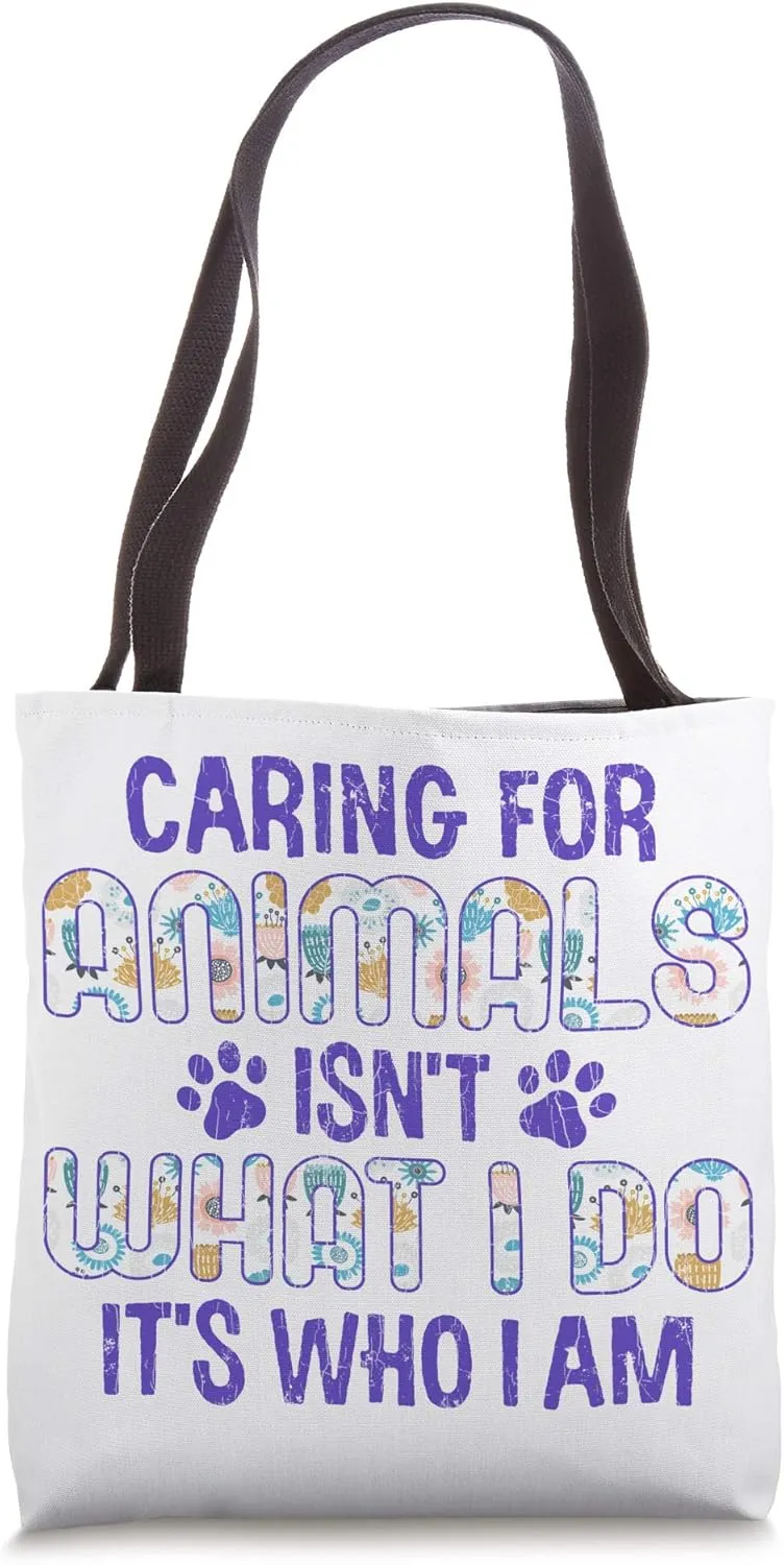 Caring For Animals Funny Adoption Graphic Tote Bag