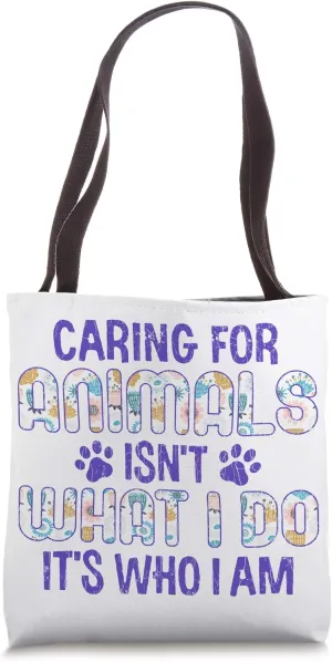 Caring For Animals Funny Adoption Graphic Tote Bag