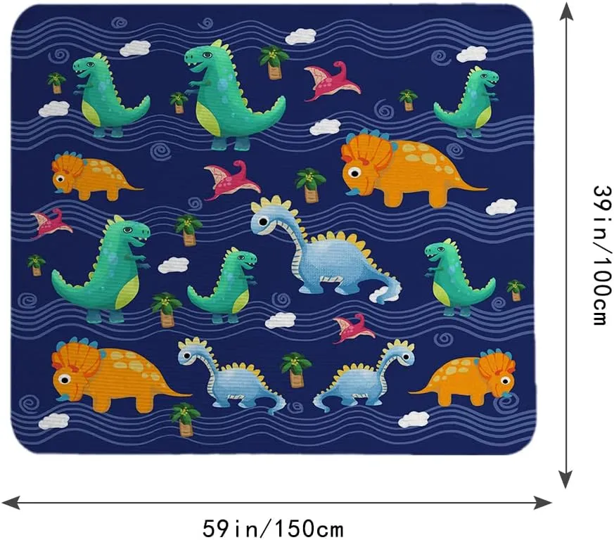 Cartoon Dinosaur Area Rugs for Kids Room Boys Girls, Dino Carpet for Boys Bedroom Home Decor Large Play Rugs, Non Slip Crystal Polyester Dinosaur Rug Mat for Playroom Classroom Kidroom, 59"*39"