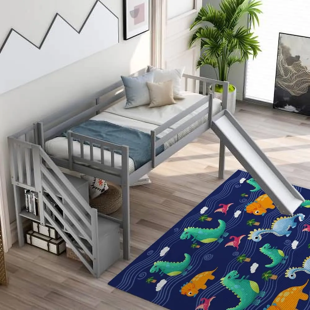 Cartoon Dinosaur Area Rugs for Kids Room Boys Girls, Dino Carpet for Boys Bedroom Home Decor Large Play Rugs, Non Slip Crystal Polyester Dinosaur Rug Mat for Playroom Classroom Kidroom, 59"*39"